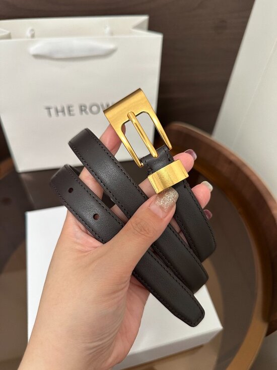 The Row Black Leather Gold Buckle Belt main image 4